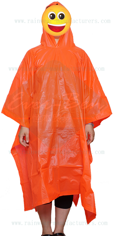 Orange PVC cheap ponchos